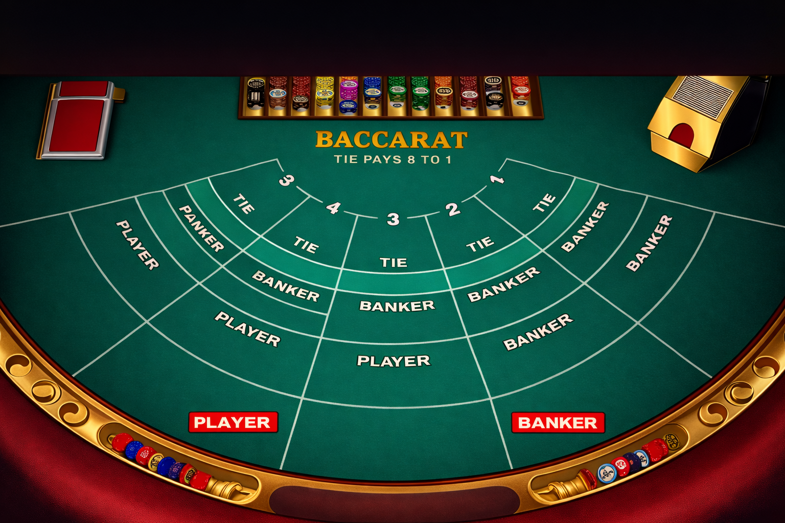 Bàn baccarat trong sòng bài